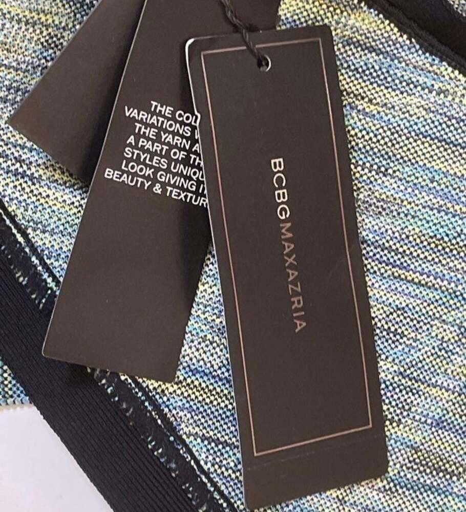 NWT BCBGMaxAzria Asymmetric Jersey Mini Dress size L - Picture 7 of 9